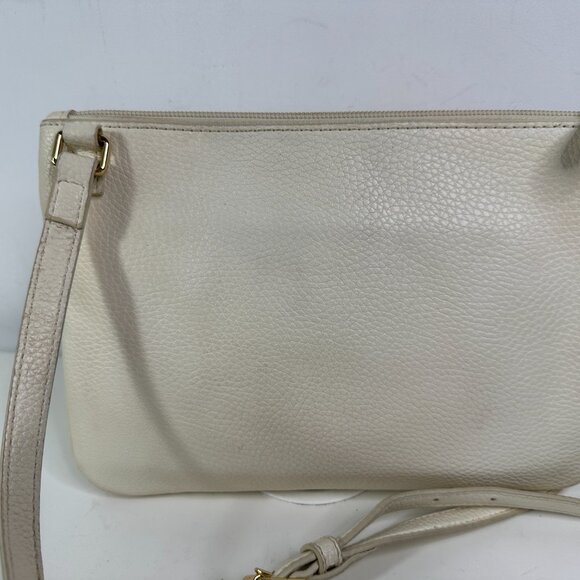 Lauren Ralph Lauren Anfield ll Crossbody Bag Purse Ivory Vegan Leather RLL - Picture 8 of 12